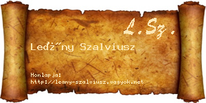 Leány Szalviusz névjegykártya